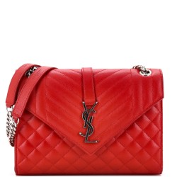 Classic Monogram Envelope Satchel Mixed Matelasse Leather Medium