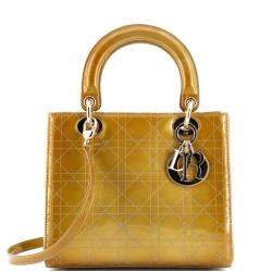 Lady Dior Bag Cannage Stitch Patent Medium
