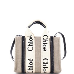 Woody Tote Canvas with Leather Small