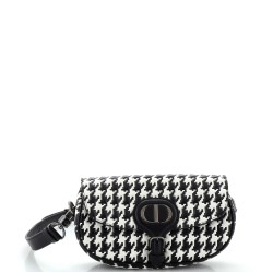 Bobby Flap Bag Houndstooth Embossed Calfskin East West