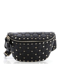 Rockstud Spike Belt Bag Quilted Leather