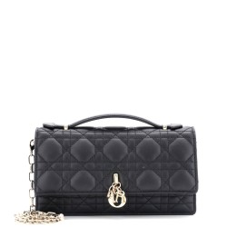 My Dior Top Handle Flap Bag Cannage Quilt Lambskin Mini