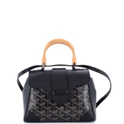Saigon Top Handle Bag Coated Canvas with Leather Mini