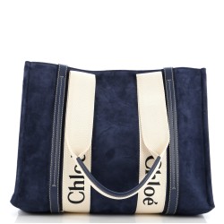Woody Tote Suede with Canvas Medium