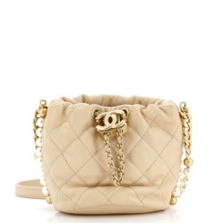 About Pearls Bucket Bag Quilted Calfskin Mini