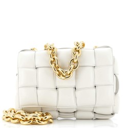 Cassette Chain Crossbody Bag Padded Maxi Intrecciato Leather