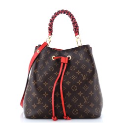 Braided Handle NeoNoe Handbag Monogram Canvas with Leather MM