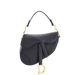 Saddle Handbag with Strap Leather Mini