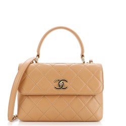 Trendy CC Top Handle Bag Quilted Lambskin Small
