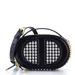 CD Signature Oval Camera Bag Houndstooth Canvas and Leather