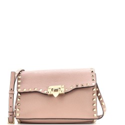 Rockstud Flip Lock Flap Bag Leather Medium