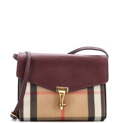 Macken Crossbody Bag Leather and House Check Canvas Small