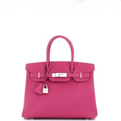 Birkin Handbag Rose Pourpre Epsom with Palladium Hardware 30