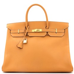 Birkin Handbag Natural Sable Fjord with Gold Hardware 40