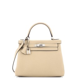 Kelly Handbag Light Togo with Palladium Hardware 28
