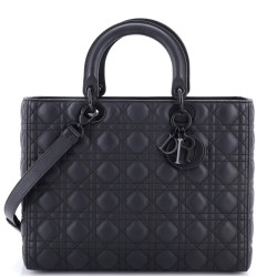 Ultra Matte Lady Dior Bag Cannage Quilt Calfskin Large