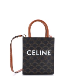 Vertical Cabas Tote Triomphe Coated Canvas Mini