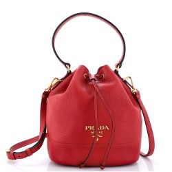 Dual Strap Top Handle Bucket Bag Vitello Daino Small