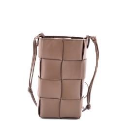 Cassette Phone Holder Crossbody Bag Maxi Intrecciato Leather