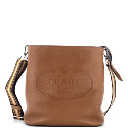 Logo Bucket Messenger Bag Vitello Phenix Medium