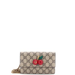 Cherries Wallet on Chain GG Coated Canvas Mini