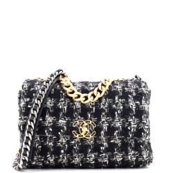 19 Flap Bag Quilted Tweed Large