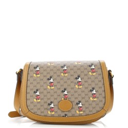 Disney Mickey Mouse Flap Shoulder Bag Printed Mini GG Coated Canvas Small