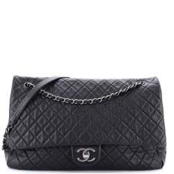 XXL Travel Flap Bag Quilted Calfskin Large