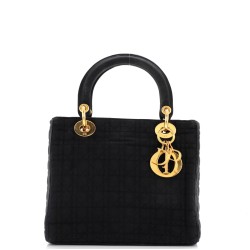 Vintage Lady Dior Bag Cannage Quilt Nylon Medium