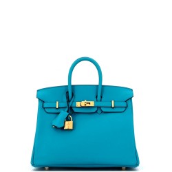Birkin Handbag Bleu Frida Swift with Gold Hardware 25