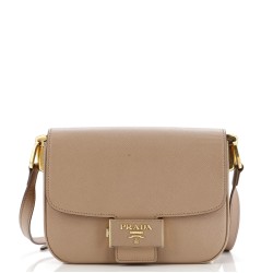 Embleme Flap Bag Saffiano Leather Small