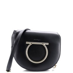 Gancini Saddle Flap Bag Leather Small