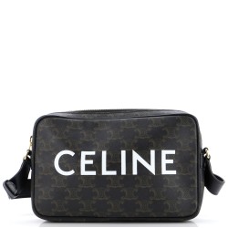 Logo Messenger Bag Triomphe Coated Canvas Medium