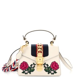 Sylvie Top Handle Bag Embroidered Leather Mini