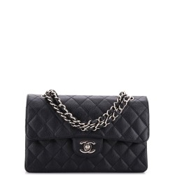 Vintage Classic Double Flap Bag Quilted Caviar Small
