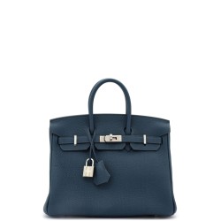 Birkin Handbag Bleu De Prusse Togo with Palladium Hardware 25