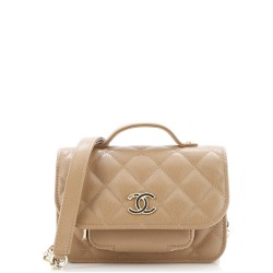 Business Affinity Flap Clutch with Chain Quilted Caviar