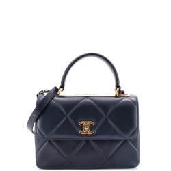 Trendy CC Top Handle Bag Quilted Lambskin Small