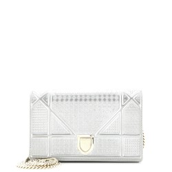 Diorama Wallet on Chain Cannage Embossed Calfskin
