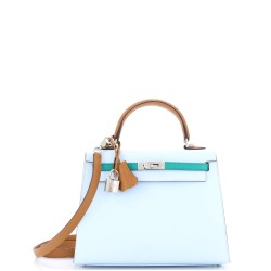 Kelly Handbag Tricolor Epsom with Palladium Hardware 25