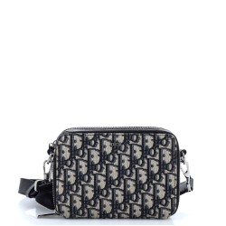 Double Zip Crossbody Pouch Oblique Canvas