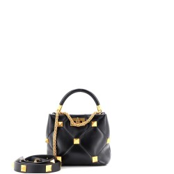 Roman Stud Top Handle Bag Quilted Leather Small