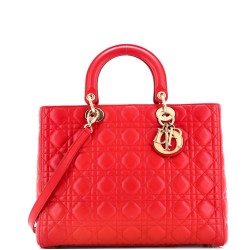 Lady Dior Bag Cannage Quilt Lambskin Large