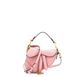 Saddle Handbag with Strap Leather Micro