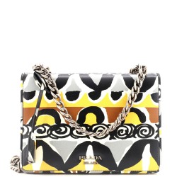 Chain Flap Bag Printed Saffiano Leather Medium