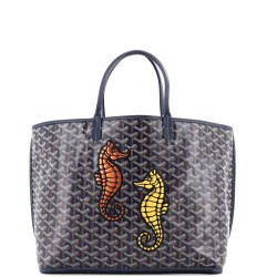 Anjou Reversible Tote Embroidered Coated Canvas PM