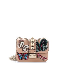 Glam Lock Shoulder Bag Embellished Leather Mini