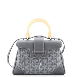 Saigon Top Handle Bag Coated Canvas with Leather Mini