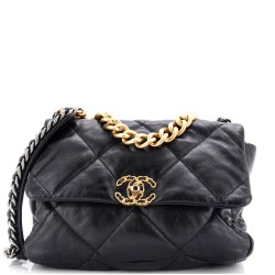 19 Flap Bag Quilted Leather Medium