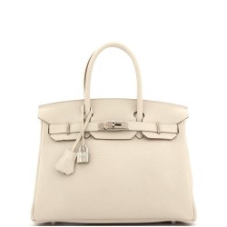 Birkin Handbag Light Togo with Palladium Hardware 30